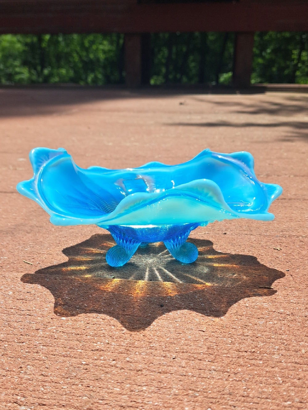 Vintage Northwood Blue Opalescent Bowl